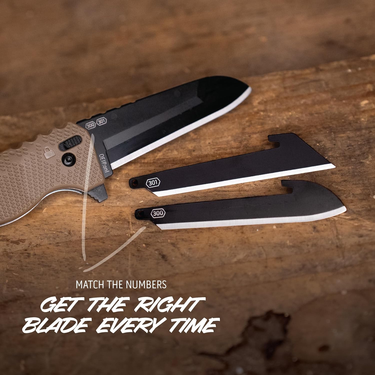 OUTDOOR EDGE Razor XD1 Folding Knife – Heavy-Duty 3" Replaceable Blade, Tan Handle with Pry Bar & Bottle Opener – Includes 2 Black Sheepsfoot Blades & 1 Utility Blade