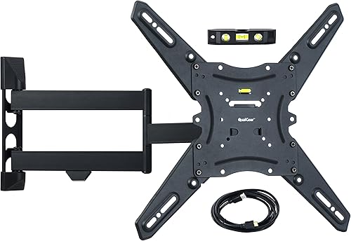 QualGear Qg-TM-021-Blk Kit de montaje de pared articulado universal ultra delgado de perfil bajo para la mayoría de televisores LED de 23 a 47