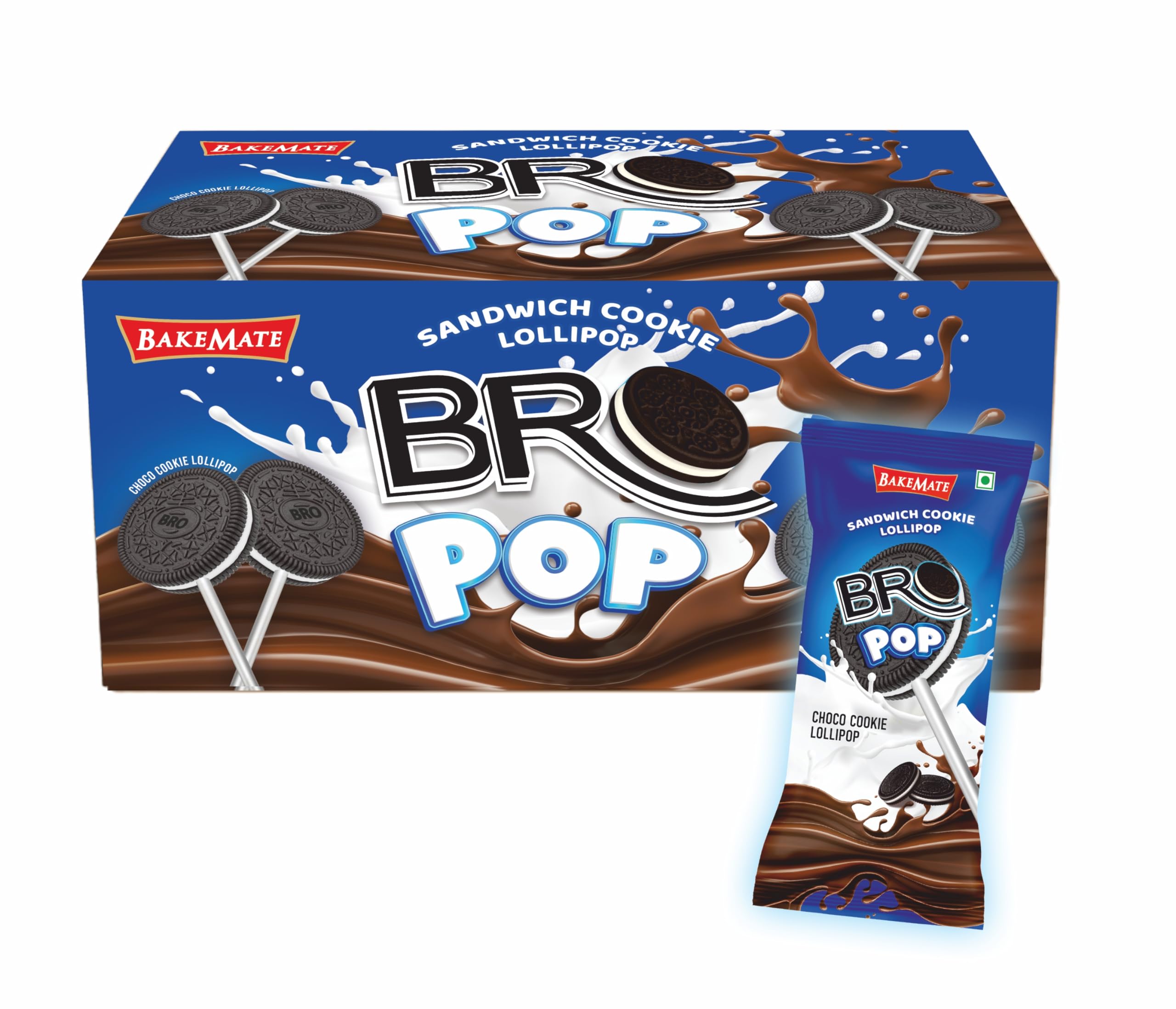 BakeMate Bro Pop Sanwich Cookie Lollipop | Choco Cookie Lollipop | Lollipop for Kids 720g (B0CX8R4NQT) Amazon Price History, Amazon Price Tracker
