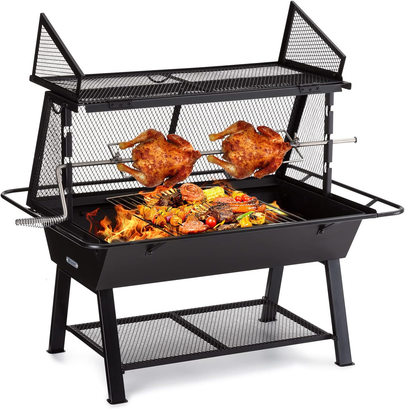 Blumfeldt 2-in-1 Kit Arrosto e Barbecue a Carbone Portatile, Barbecue Grill con Protezione da Scintille, Barbecue a Carbonella in Acciaio Inox da Giardino, Barbecue da Terrazzo, Campeggio, Balcone Blumfeldt 2-in-1 Kit Arrosto e Barbecue a Carbone Portatile, Barbecue Grill con Protezione da Scintille, Barbecue a Carbonella in Acciaio Inox da Giardino, Barbecue da Terrazzo, Campeggio, Balcone