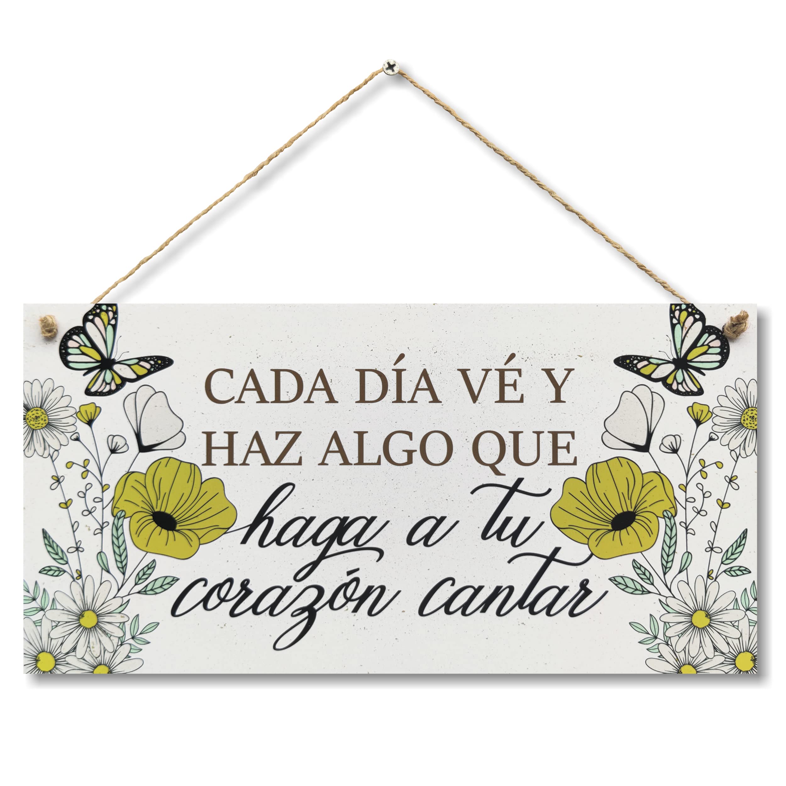 CARISPIBET Cada dia vé y haz algo segno decorativo cartelles para el hogar adornos colgantes decoración de pared 15 x 30 cm