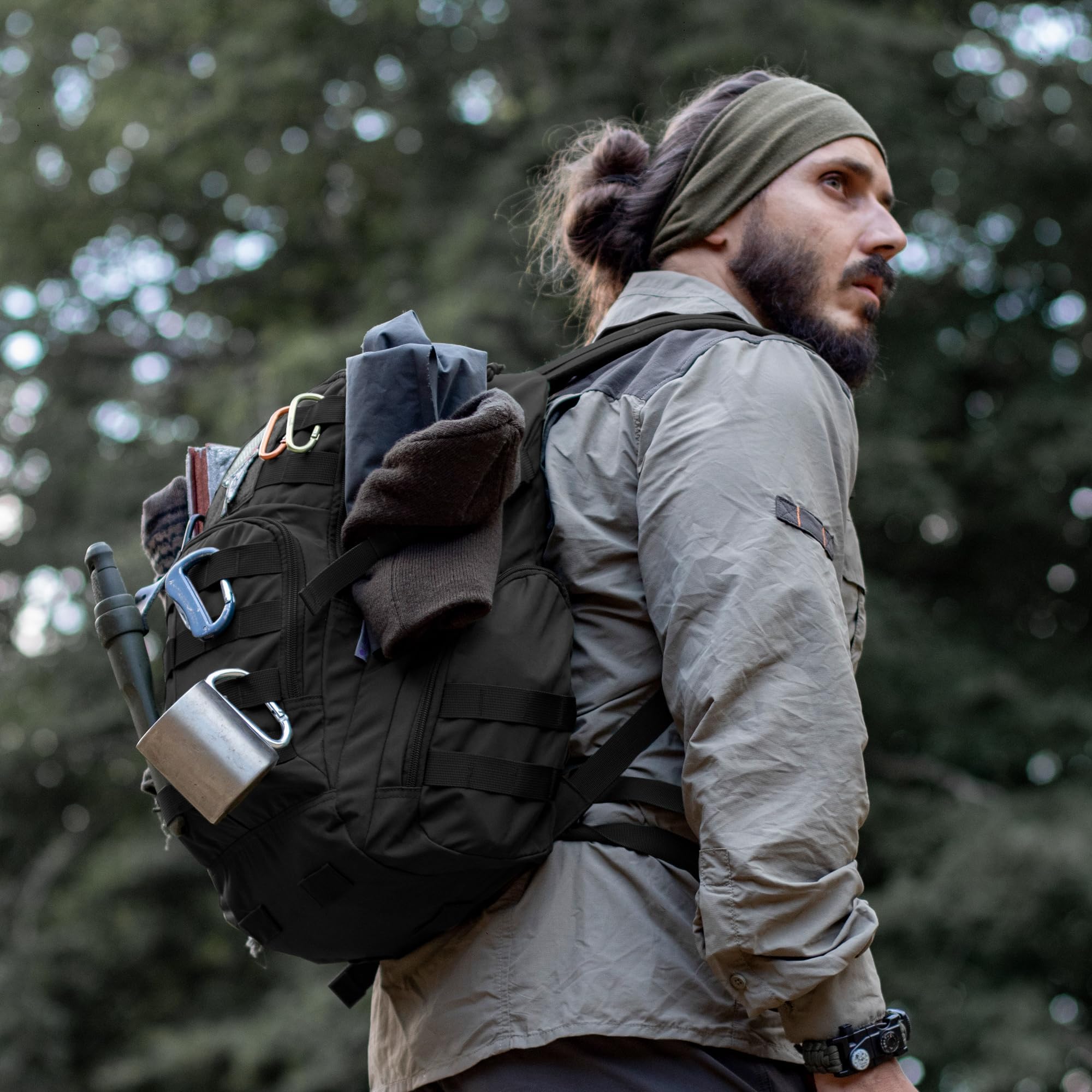 Mardingtop 25/40L Militaire Armée Sac à Dos Tactique multifonctionnelles Rangement Adulte Sacs à Dos Trekking/Randonnée/en Plein air