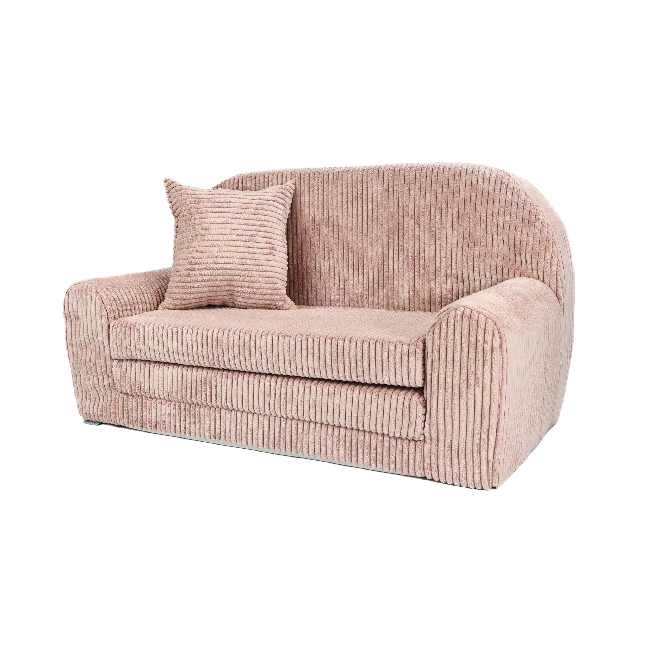 FORTISLINE Kindersofa ausklappbar 78x45x40 cm - Kindercouch aus Cord mit Liegefläche 104 cm, Mini Sofa für Kinderzimmer, Abnehmbarer waschbarer Bezug, Oeko-TEX Standard 100