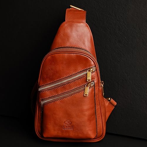 Miniatura 2 de Time Resistance Bolso bandolera de cuero - Bolso bandolera marrón - Bolso bandolera para hombre y mujer - Mochila de hombro hecha a mano