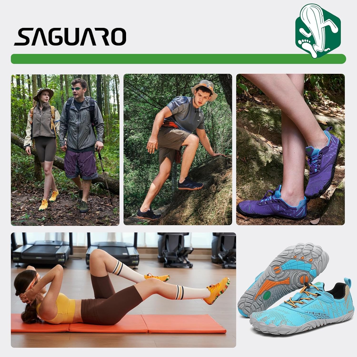SAGUARO Unisex Barfußschuhe Damen Minimalistische Fitnessschuhe Herren Outdoor Wanderschuhe Traillaufschuhe Gr.36-48 - Image 6