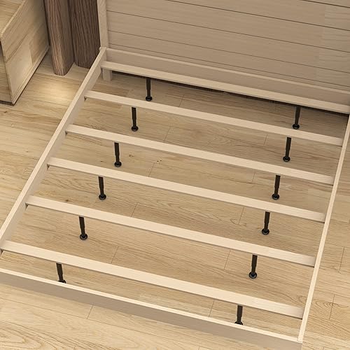 Miniatura 5 de Wlrrcwdttc 4 patas de soporte de cama de altura ajustable para marco de cama, listones centrales de cama, patas de metal ajustables para muebles de