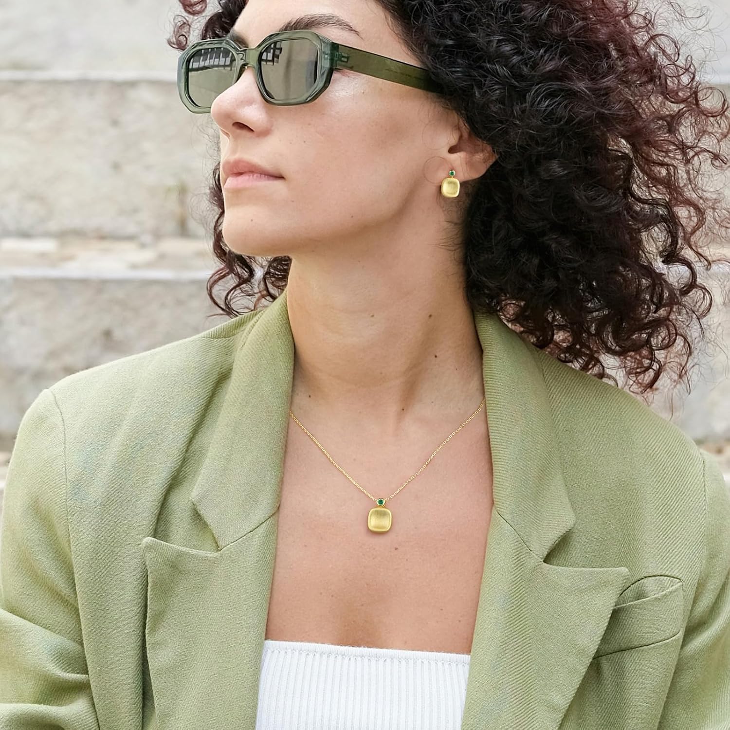 LEONIDS 14K Gold Pendant Necklaces for Women | Moissanite or Lab-Grown Emerald Necklace Non Tarnish | Birthday Jewelry Gifts for Mom Wife (925 Sterling Silver Base) - Image 2