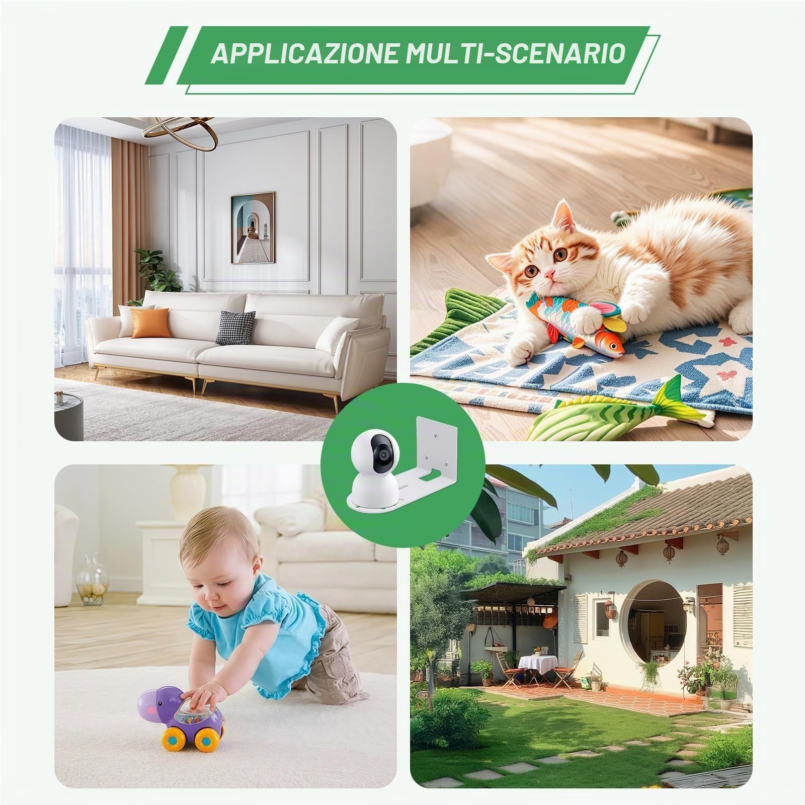 VOSSOT 2 Pezzi supporto telecamera staffa telecamera esterna per Eufy Security Indoor Cam E220 & Eufycam 2c/2,Staffe Angolari,Accessori in Metallo Resistente Include 1 Cacciavite Phillips