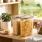 KICHLY Cereal & Dry Food Storage Container (Set of 4) – BPA Free Plastic – Airtight Kitchen Storage Containers – Cereal Dispenser for Kitchen & Pantry - 5