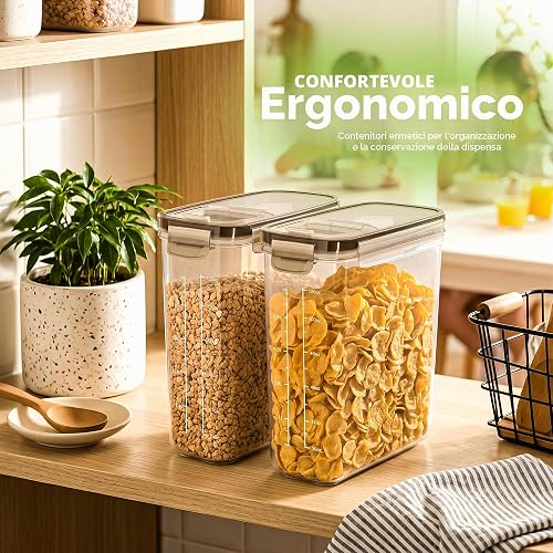 KICHLY Cereal & Dry Food Storage Container (Set of 4) – BPA Free Plastic – Airtight Kitchen Storage Containers – Cereal Dispenser for Kitchen & Pantry - 5