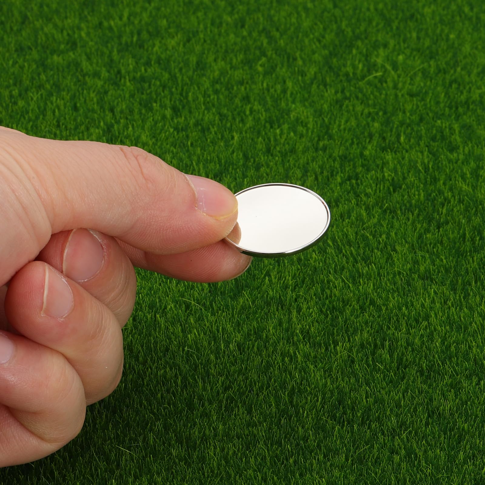 PATIKIL Marcador de Bola de Golf 1 Pulgada, 6 Unidades Marcadores Metálicos en Blanco para Posición, Accesorio para Golfistas Hombres y Mujeres, Juegos de Mesa, Plateado