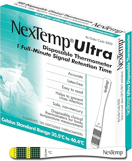 Amazon Com Nextemp Ultra 100 Pack Celsius Single Use Thermometer Individually Wrapped Superior Accuracy And The Ultimate In Infection Control Extended 1 Min Signal Retention Health Personal Care Amazon Com Nextemp Ultra 100 Pack Celsius Single Use Thermometer Individually Wrapped Superior Accuracy And The Ultimate In Infection Control Extended 1 Min Signal Retention Health Personal Care