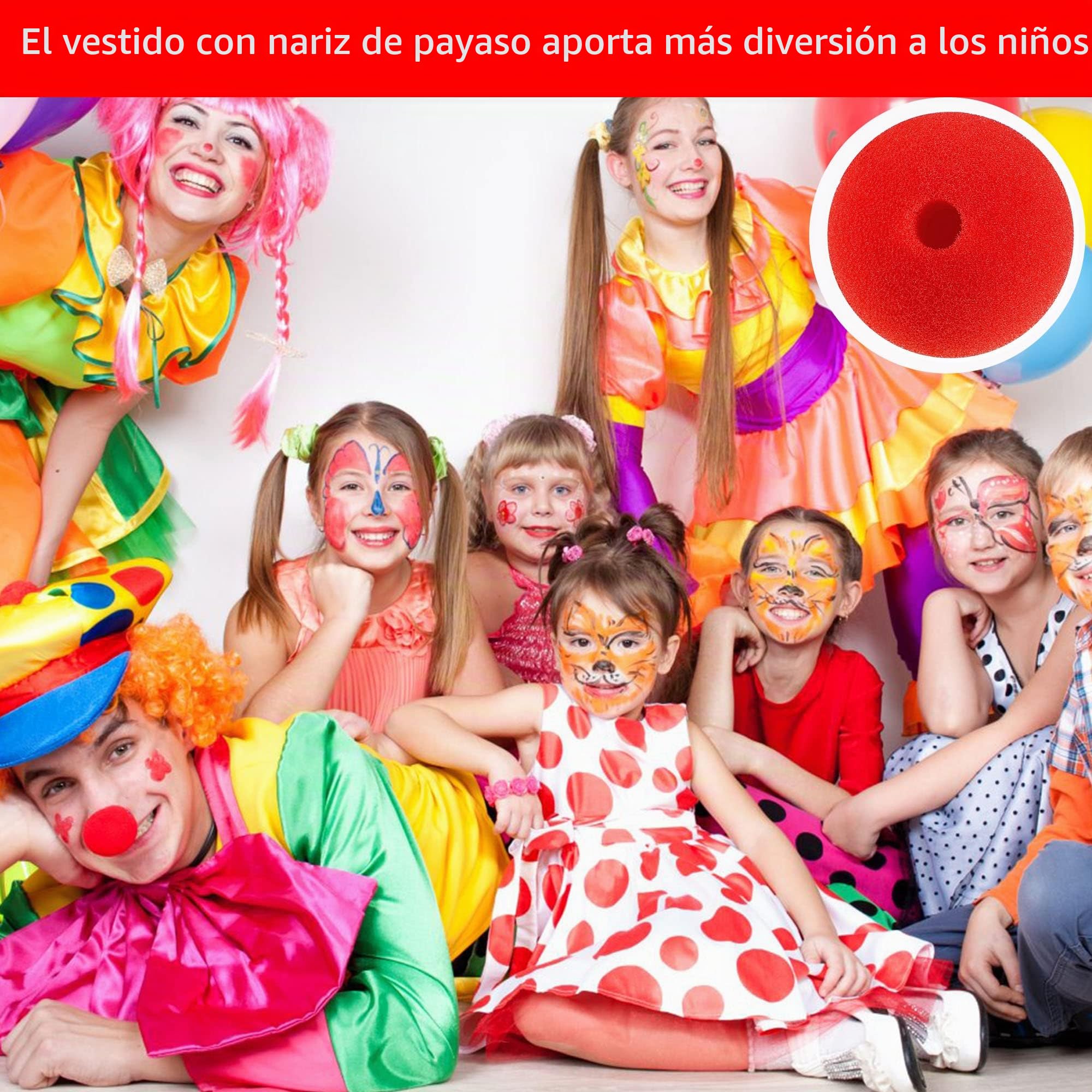 60 Unidades de 5 cm de Payaso Nariz Roja de Espuma para Adultos y Niños, Suministros para Fiestas, Cosplay, Mascarada, Circo, Halloween, Navidad, Carnaval y Cumpleaños