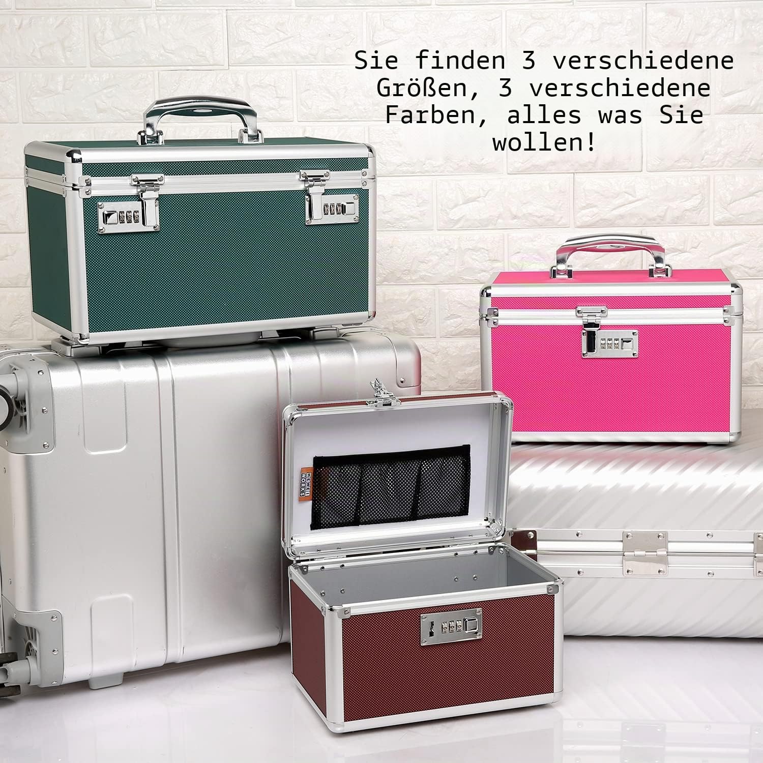 Medikamentenkoffer mit Kombination, Geeignet für die Lagerung von Medikamenten und wichtigen persönlichen Gegenständen. Einschließlich kleiner tragbarer Pillendose (grun, groß)