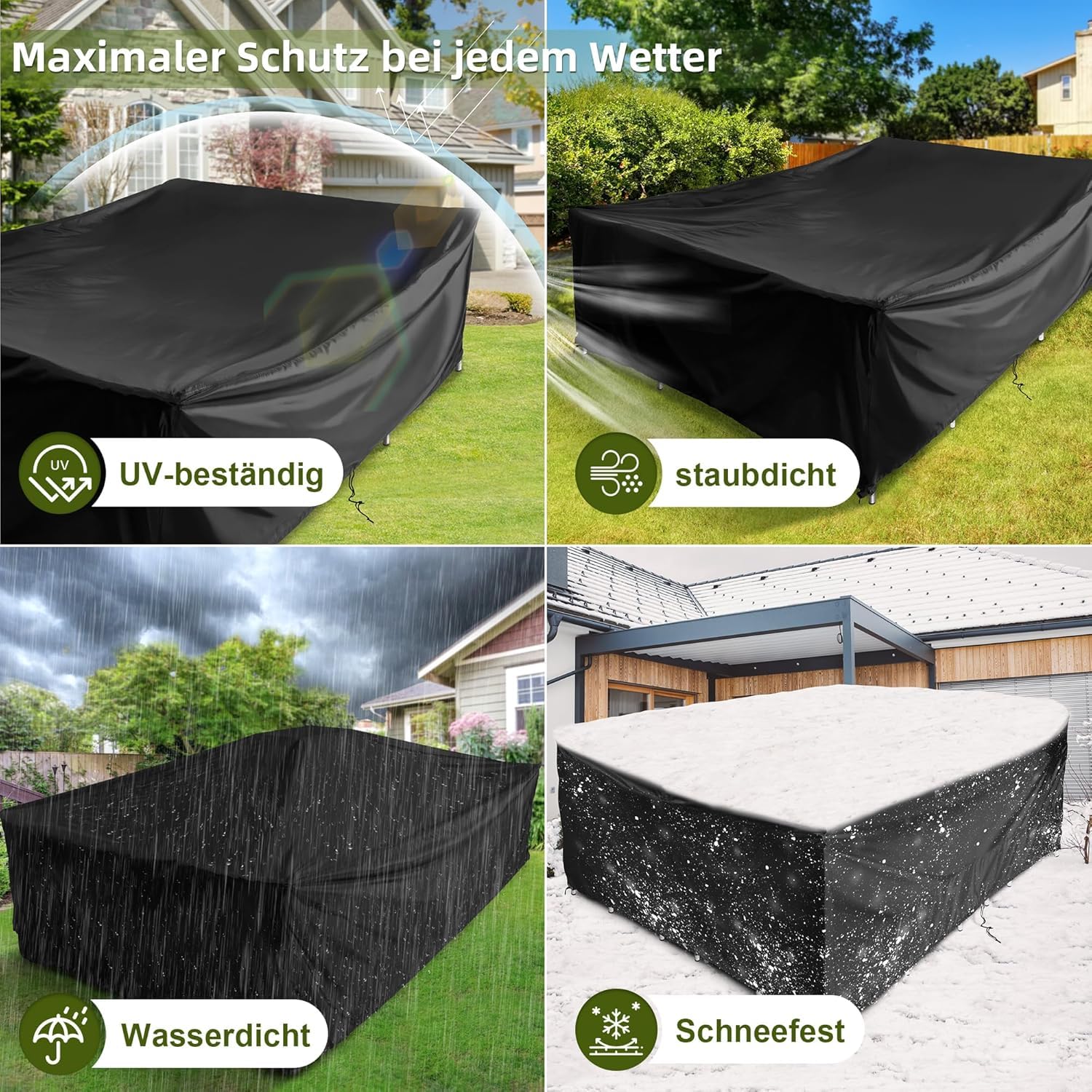 Telo Impermeabile Per Copertura Mobili Da Giardino 600d Oxford Copertura Tavolo Sedie Esterno 150x130x80cm(LxWxH) Telo Copri Tavoli Da Terrazza Anti-Uv Antivento Copertura Da Tavolo Da Giardino