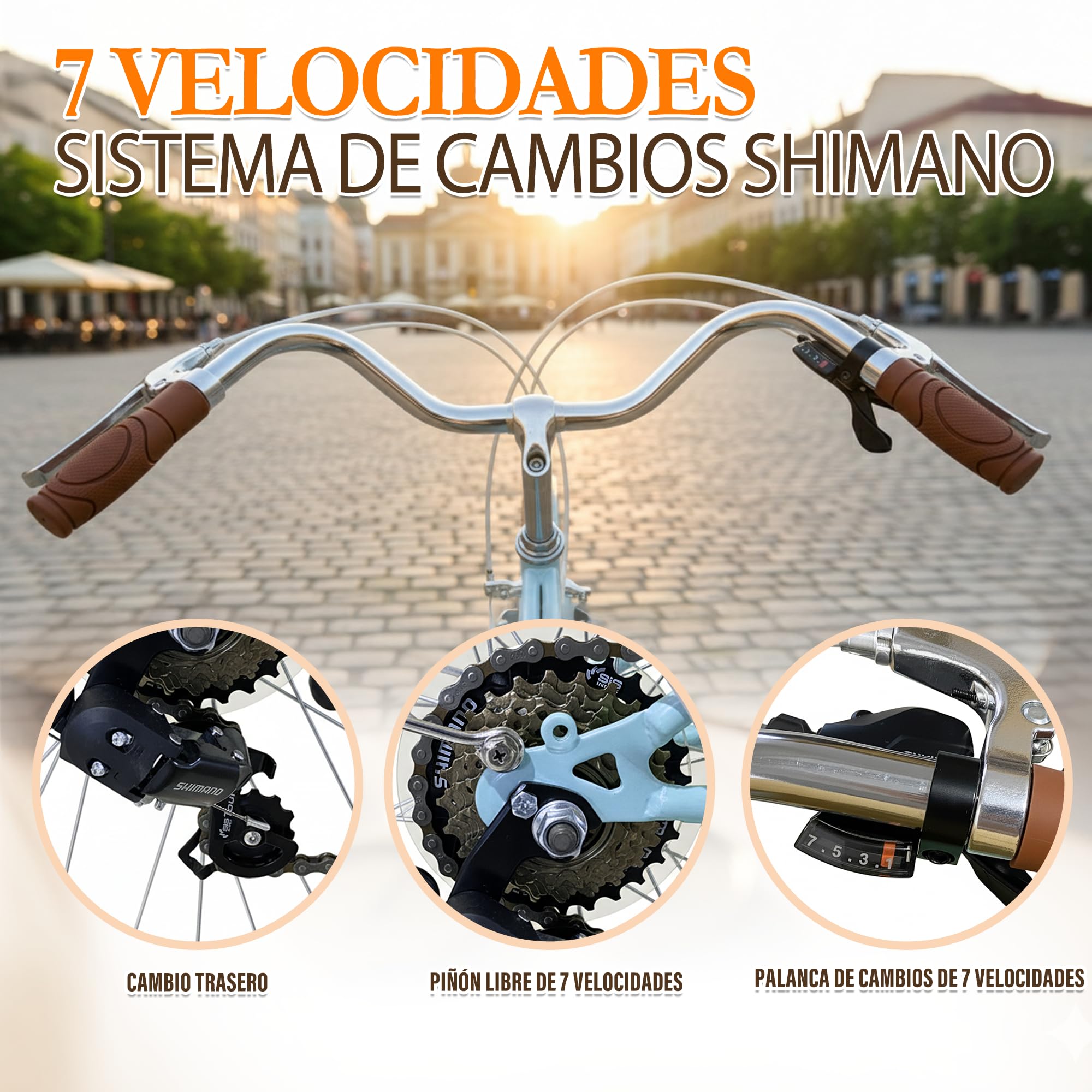 CYBIC Bicicleta de Ciudad 24/26” para Mujer, Bicicleta Urbana Retro Estilo holandés con Shimano 7V, Bicicleta Ligera de Aluminio con Cesta de ratán (Pulgadas, 26, Rosa, Pulgadas, 16)