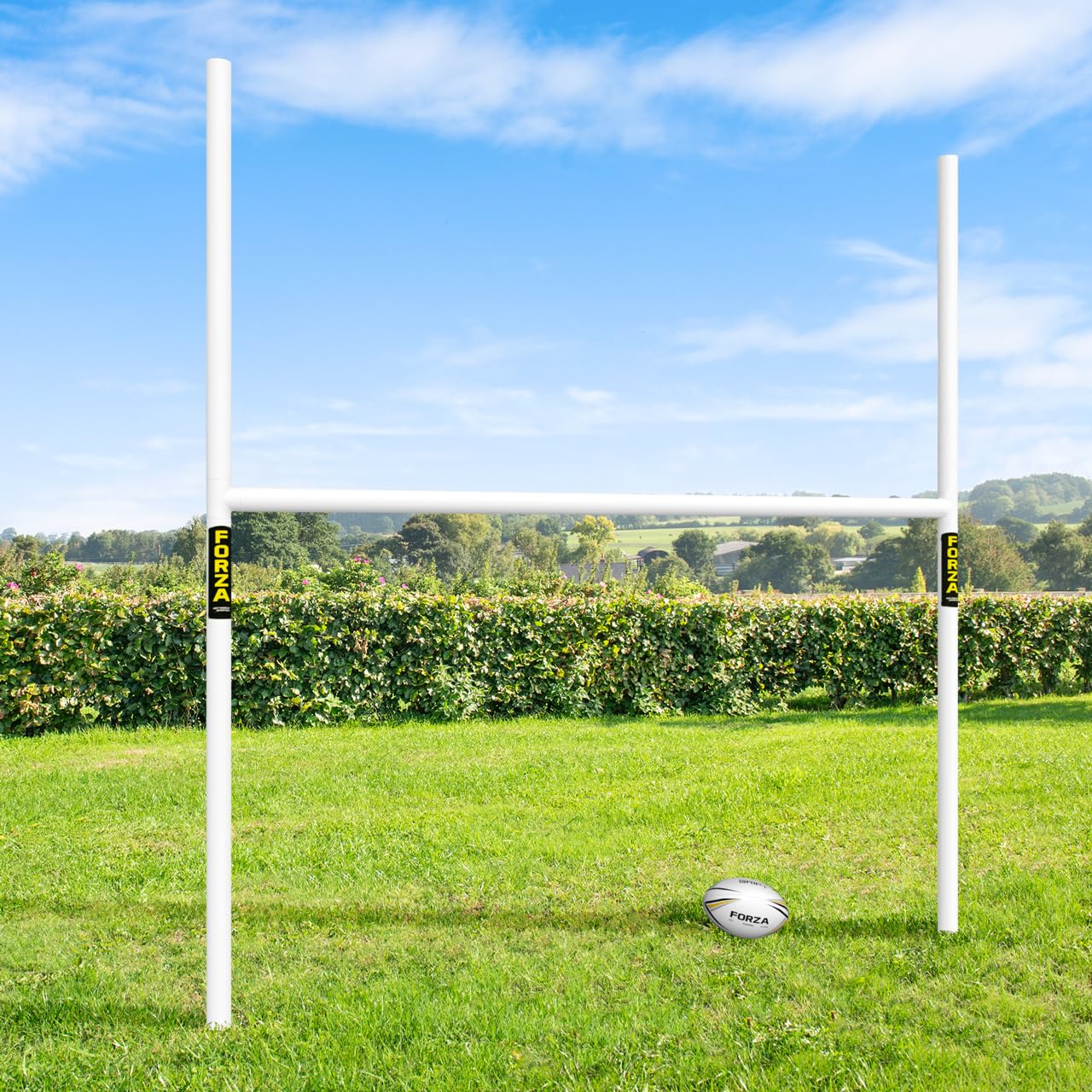 FORZA PVC Rugby Goal Posts | Durable Backyard Rugby Training Posts – Weatherproof Freestanding Rugby Goals – Available in 8x5ft, 10x6ft & 12x6ft – Easy Assembly with Secure Ground Stakes