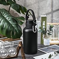 Vista 6 de Asa de cuerda de paracaídas para botellas Hydroflask 2.0 de boca ancha y estándar, con nuevo soporte de anillo de seguridad, 12oz - 64oz