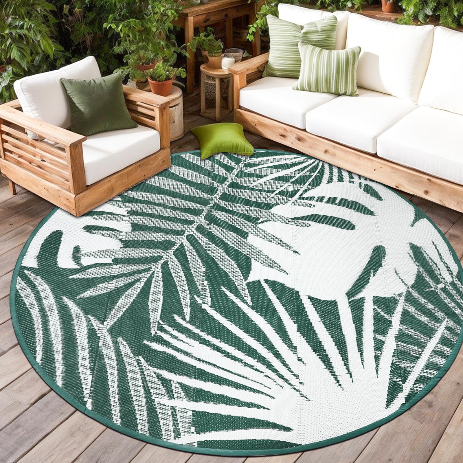 Capslpad Outdoor Teppich Wetterfest, Balkon Teppich, Kunststoff Camping Teppich, Leichtgewicht Picknickdecke, Vorzeltteppich Outdoorteppich für Balkon, Picknick, Camping, Garten