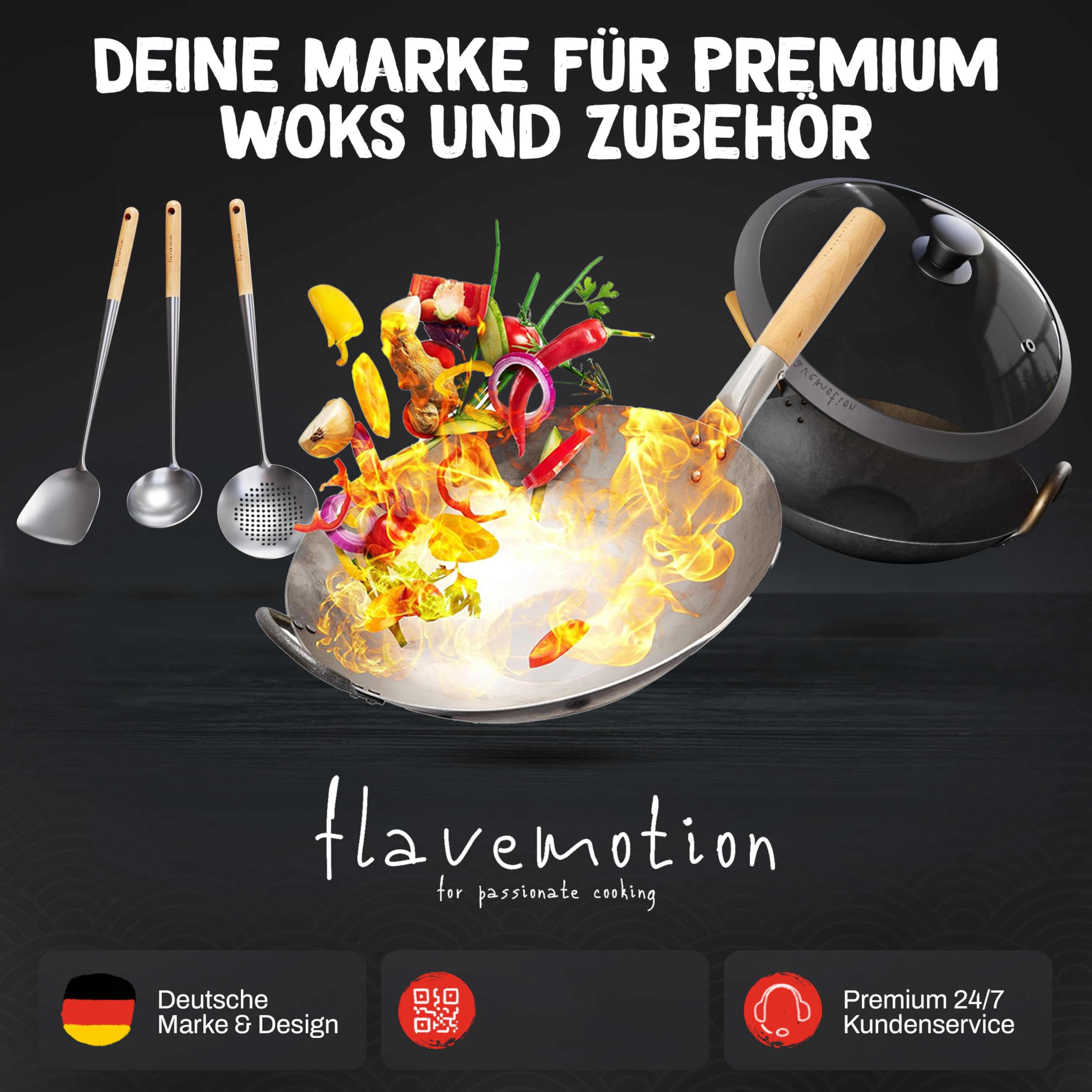 Flavemotion Wokring Ringhalterung für Woks und Wokpfannen Edelstahl Ø25cm, Wok Ring für Gasherd, Wok Ständer zum Servieren am Tisch, Wok Zubehör