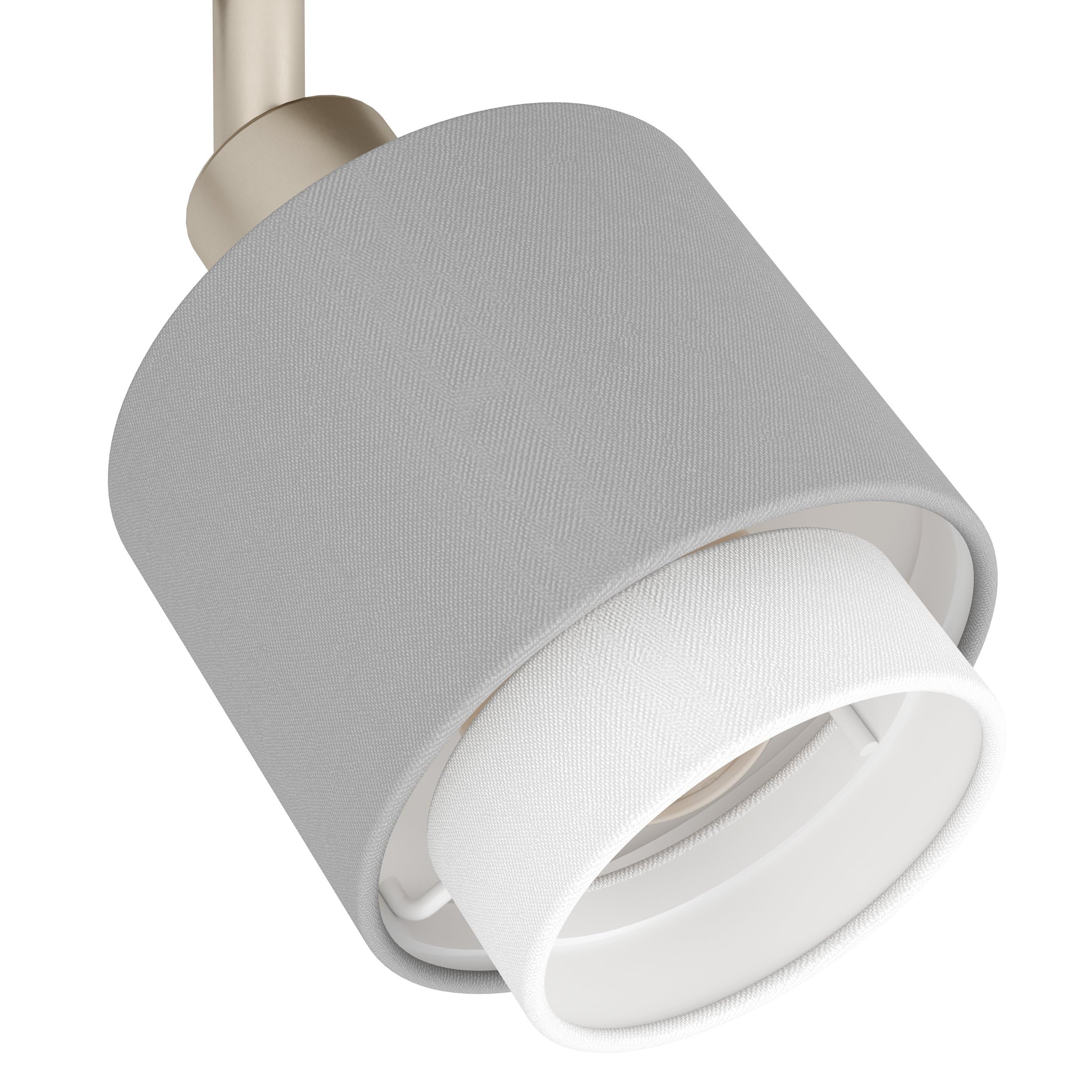 EGLO Deckenstrahler Bellizzi, Deckenlampe 3-fach | Deckenleuchte mit schwenkbaren Spots aus Textil in Grau und Weiß, Deckenspots mit E14 Fassung