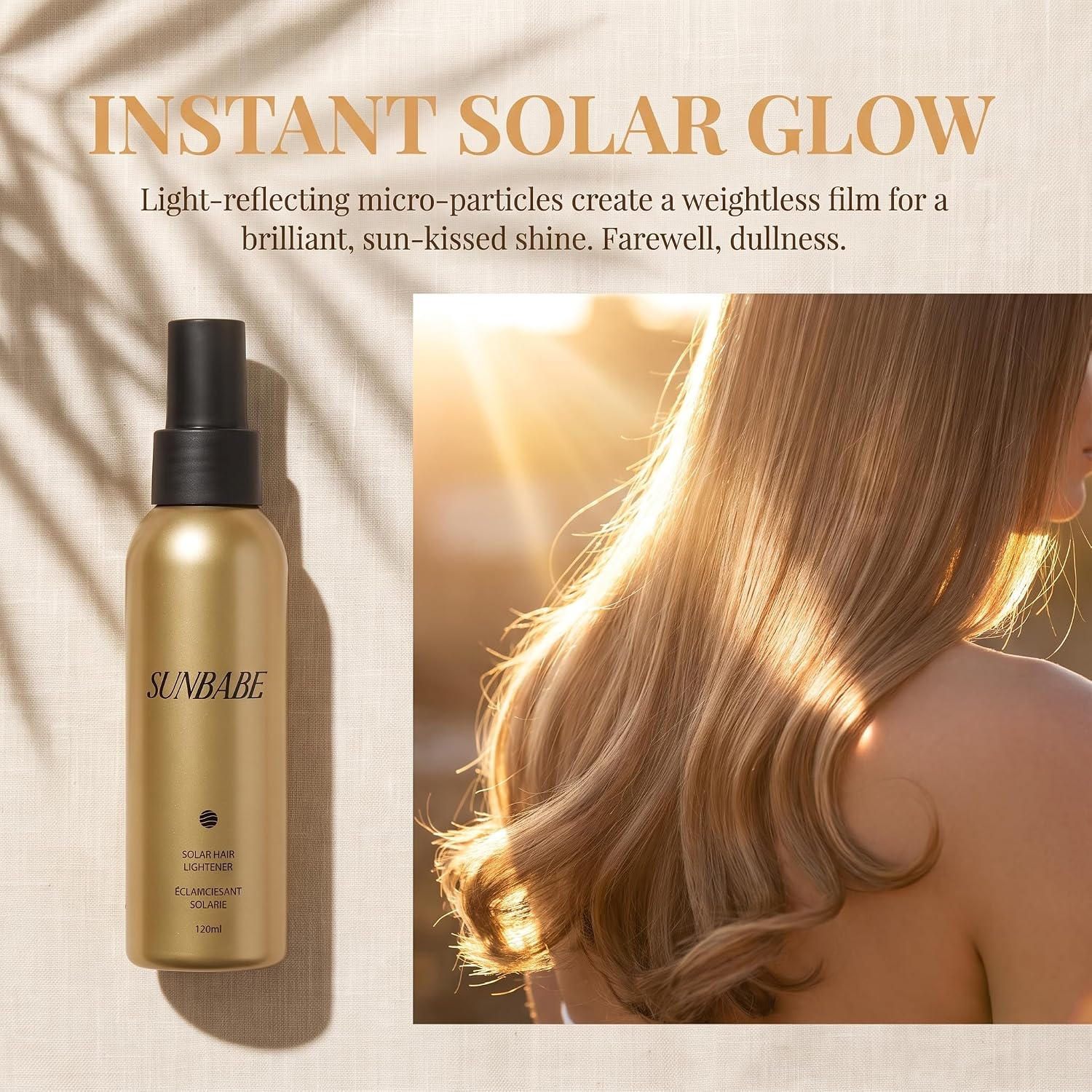 Original Hair Lightener Spray for Natural Sun-Kissed Highlights,New Formula Fresh Scent Hair Shine Treatment, Lightweight Hair Gloss Spray for Smooth Silky Looking Hair