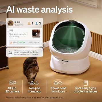 PETLIBRO Automatic Litter Box with Accessories Kit, Large Open-Top Self Cleaning Litter Box with AI-Camera Waste Analysis, Multi-Cat Recognition, Usage Tracking and Auto Odor Control