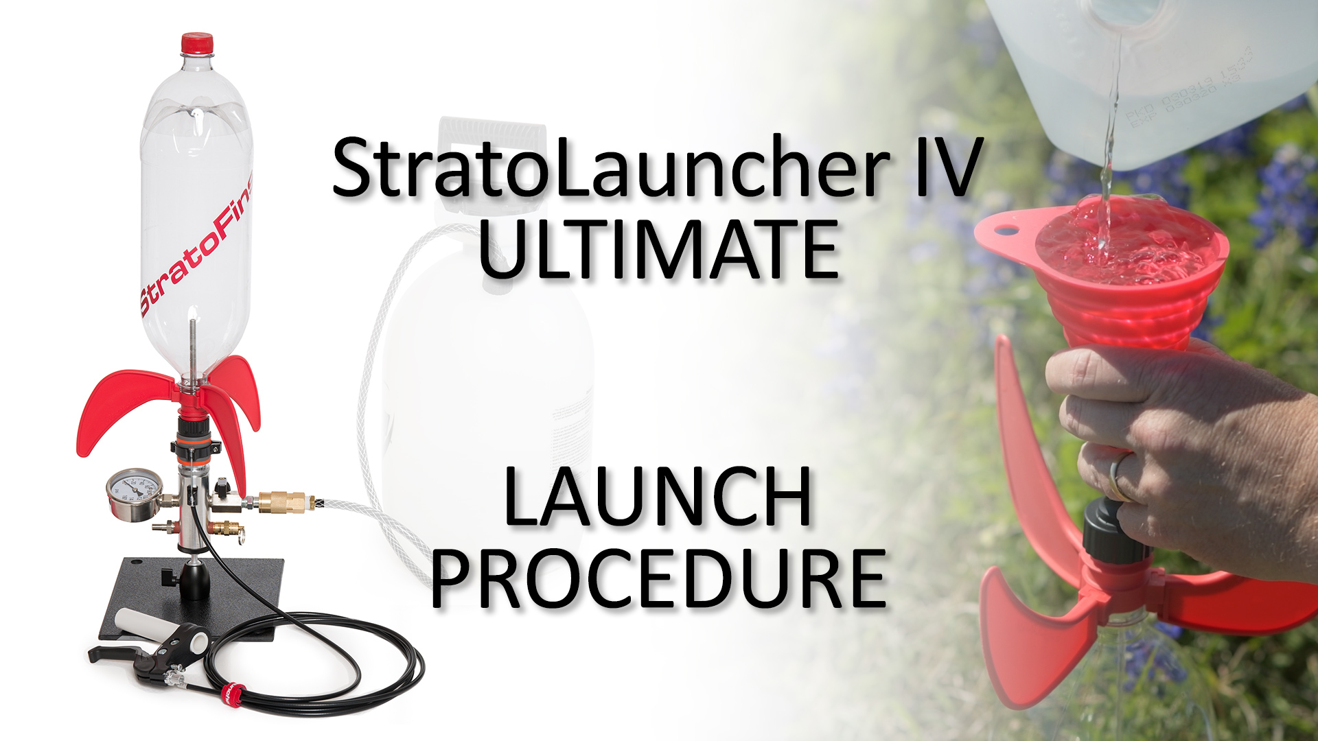 StratoFins Screw-on Water Rocket Fins Kit W/ Rubber Stopper & Launcher – FREE SHIPPING