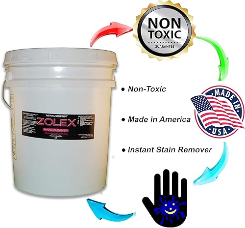 Miniatura 3 de Zolex Activado por agua, limpiador de manos para manos de trabajo, removedor de manchas para trabajadores pesados, removedor de grasa para mecánicos