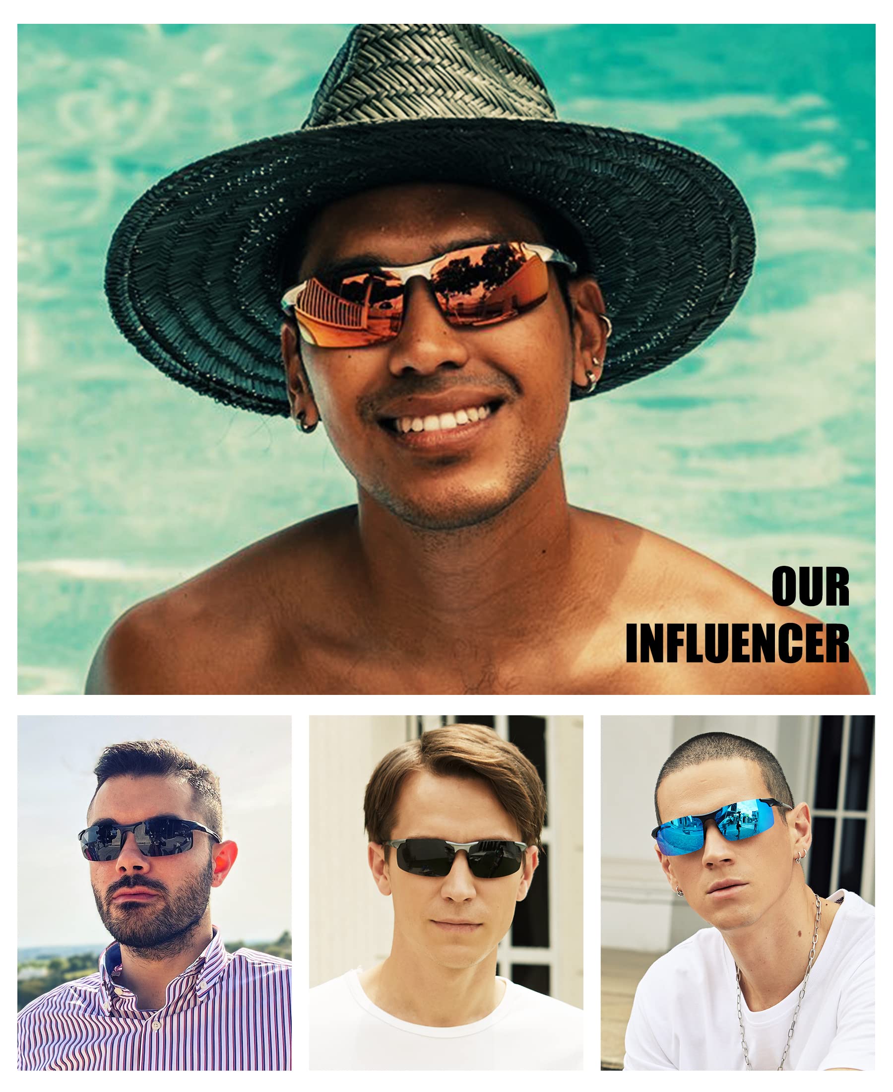 DUCO Mens Sports Polarized Sunglasses UV Protection Sunglasses for Men