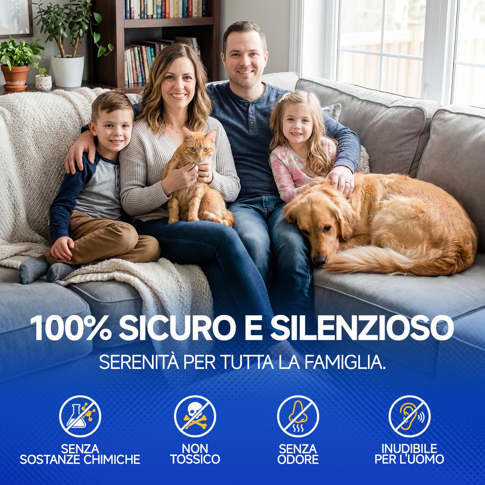 Repellente ad ultrasuoni per parassiti e zanzare, silenzioso, portatile, ricaricabile, per uso indo/esterno, campeggio, passeggiate repellente per zanzare ad ultrasuoni, confezione da 4 pezzi
