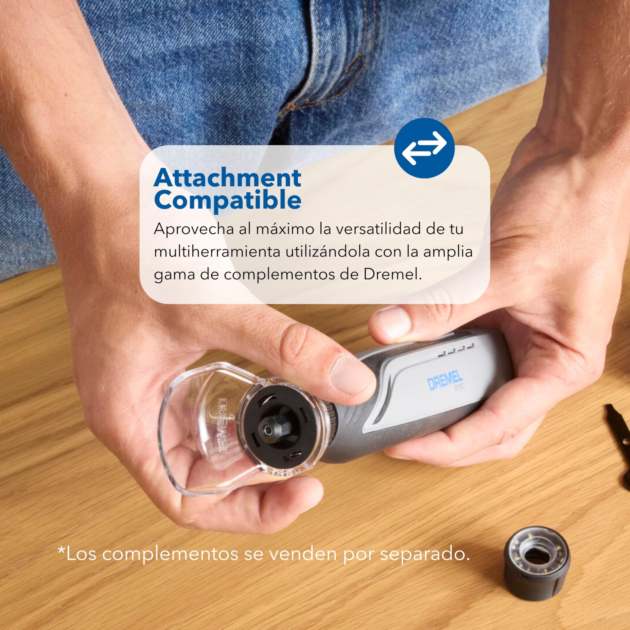 Dremel 8150 Multiherramienta a batería de 7,2 V 2Ah sin escobillas Herramienta Rotativa recargable por USB-C, 20 accesorios, Velocidad Variable 5.000-30.000 RPM, luz LED, corte, lijado, tallado