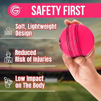 Incrediball Soft Practice Cricket Ball | Outdoor & Indoor Rubber Cricket Ball With Core & Stitched Seam | For Practice, Training & Family Fun | Senior & Junior Size