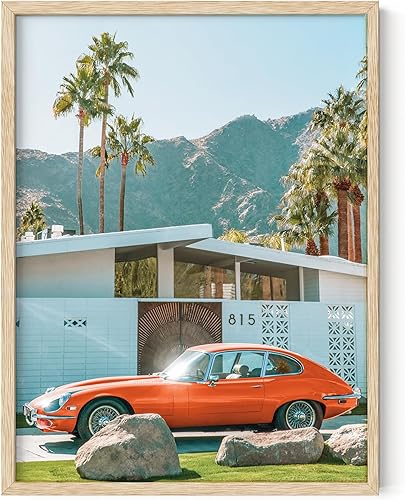HAUS AND HUES Póster retro vintage para automóvil, estampado clásico de Palm Springs, fabricado en los Estados Unidos, sin marco, 12 x 16 pulgadas