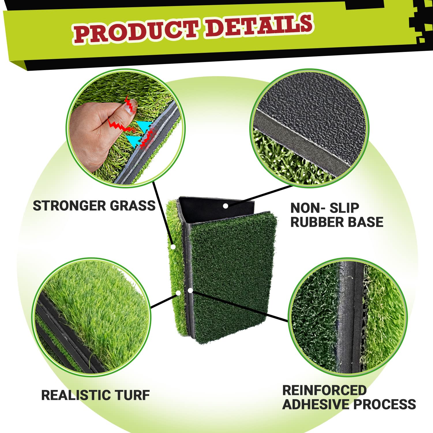 SAPLIZE Rete da golf resistente agli urti, rete da golf con tappetino da golf Tri-Turf per l'allenamento in giardino, rete da golf altamente stabile per interni ed esterni