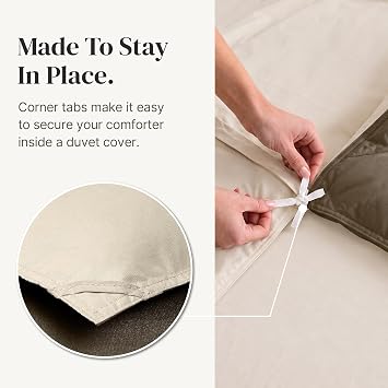Modern Threads Comforter Duvet Insert, Reversible Quilted Down Alternative Comforter with Corner Tabs, All Season Bedding, King, Taupe/Champagne