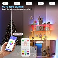 Vista 14 de PAUTIX Tira de luz LED RGB controlador inteligente inalámbrico, control remoto de 44 teclas y control de aplicación, sincronización de música