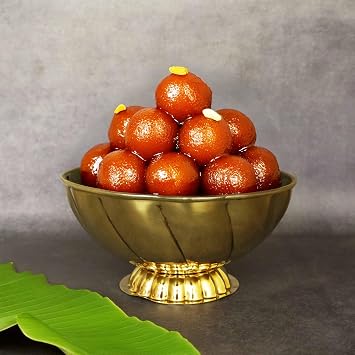 Putrika Brass Lotus Shape Bowl|Flower Bowl for Home|Office|Fruit Bowl for Dining Table | Kitchen Fruit Serve Bowl|Marriage|Diwali|Return Gift[5inch] -Lotus Bowl with Stand