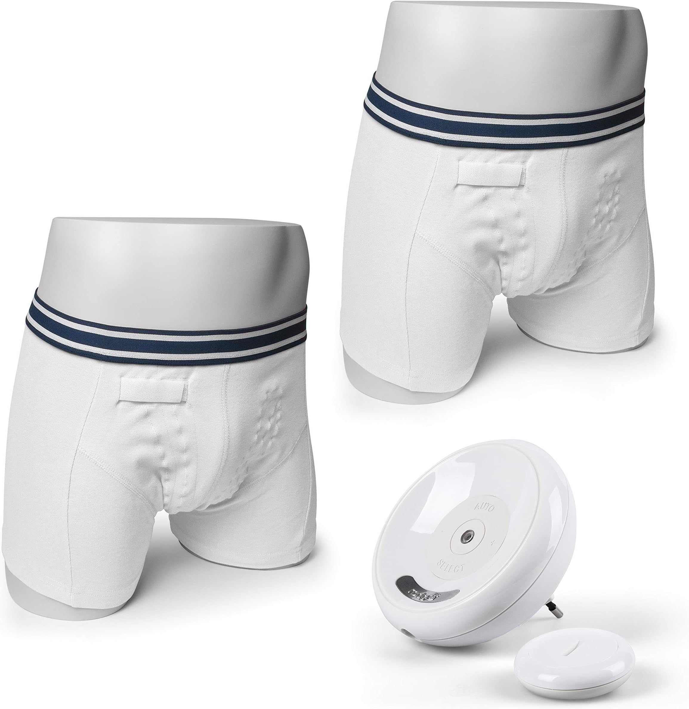 Rodger wireless bedwetting enuresis alarm system (128cms 7/8 years, White Boys Boxer)