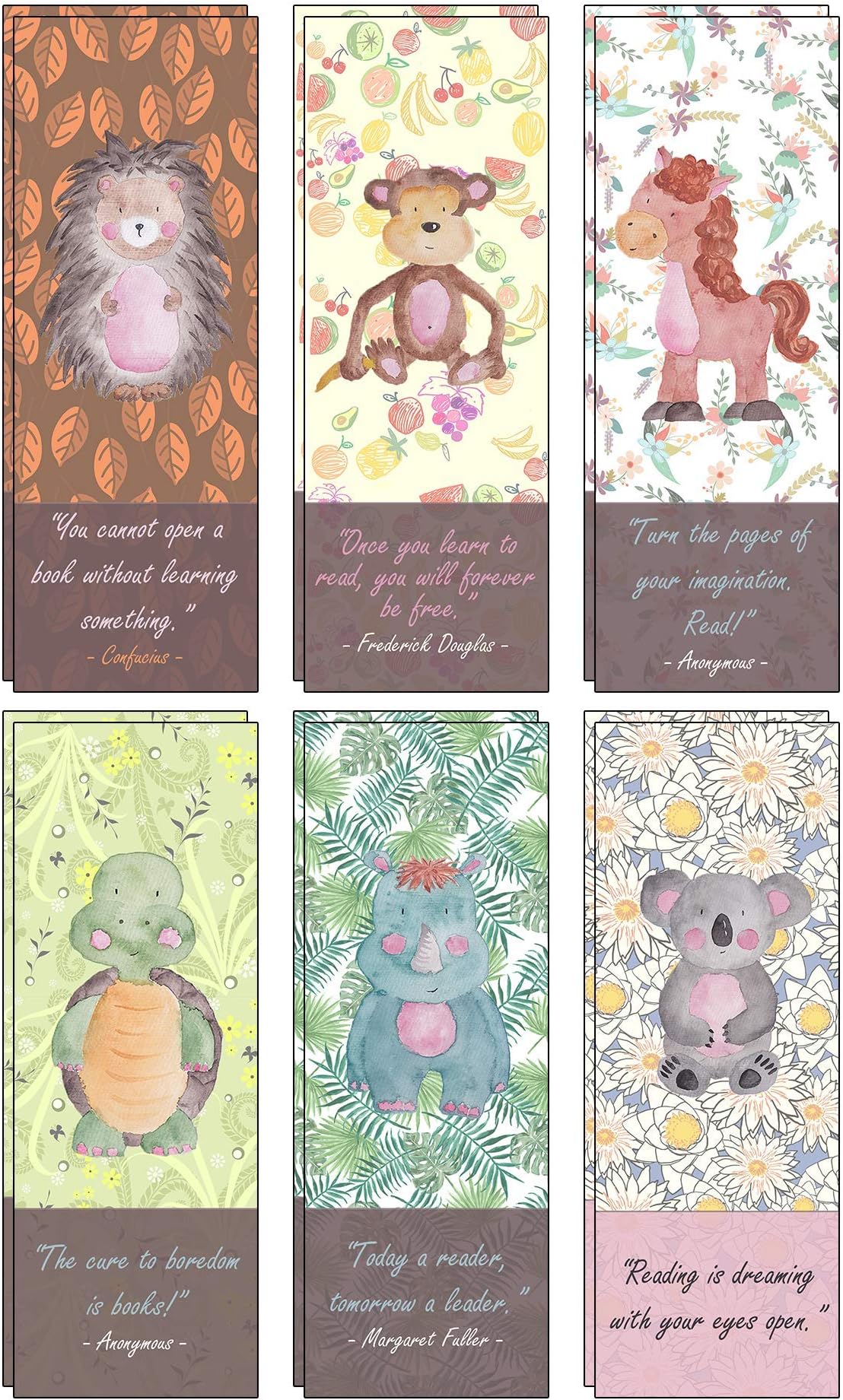 Simple Set of Bookmarks - 48 Recycled, Earth Friendly Bookmarks, Great for School Rewards or Little prizes