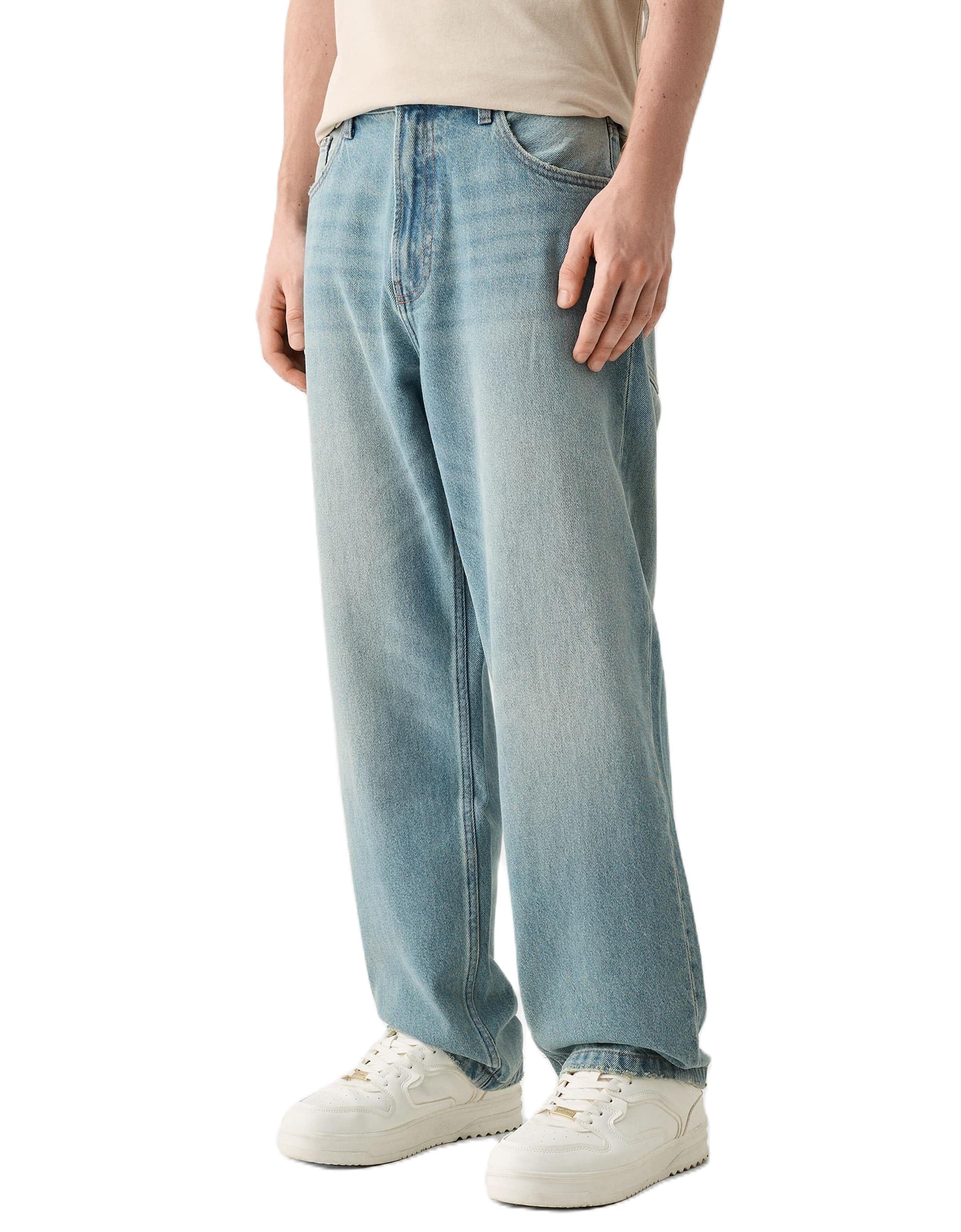 Kodaruber Men Y2k Skater Jeans Vintage Low Rise Baggy Straight Leg Jeans Casual Stretch Loose Fit Denim Pants Streetwear