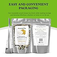 Vista 5 de Nelson's Tea - Té de hojas sueltas de menta y chocolate blanco - Té verde, té blanco, menta, cártamo y chocolate con menta - 2 onzas.