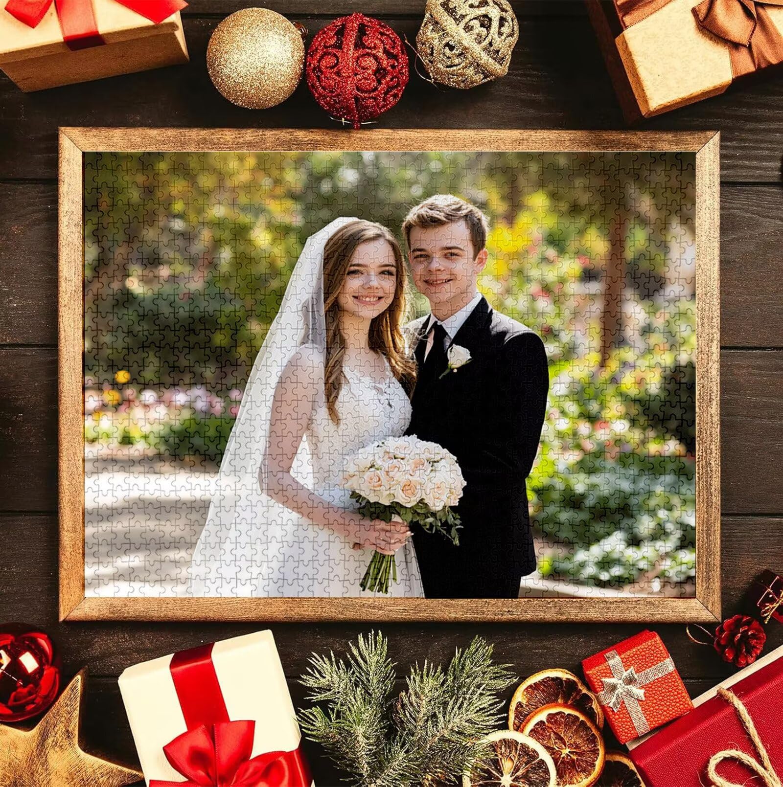 Puzzle Personalizado con Foto, Personalizada Rompecabezas Personalizado Diseña tu Logo Foto o Texto, Personalizado Navidad Halloween San Valentín Parejas Niños Familia Amigos h-3149