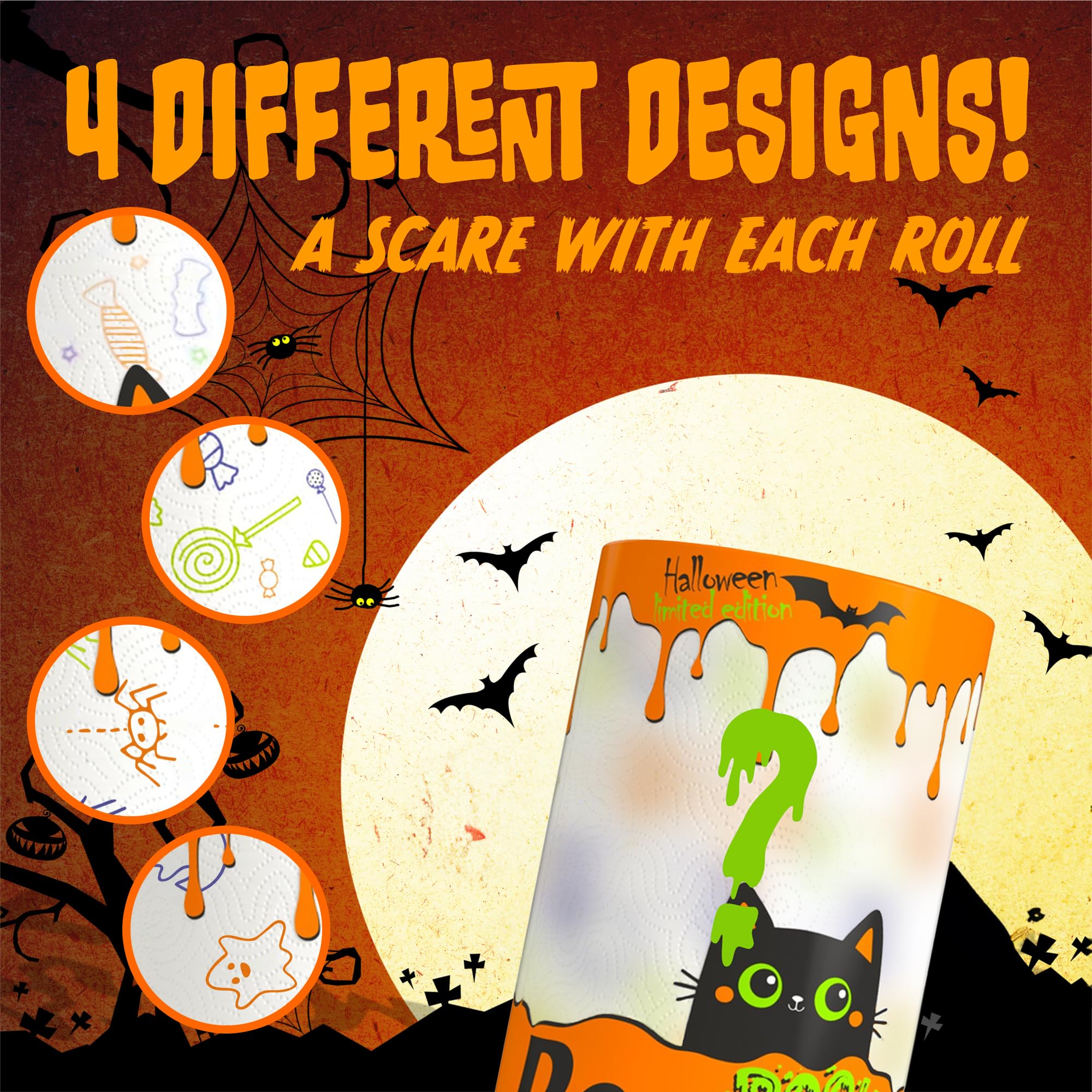 Amazon.com: Renova Halloween Kitchen Paper Towel 1 Jumbo Roll 2