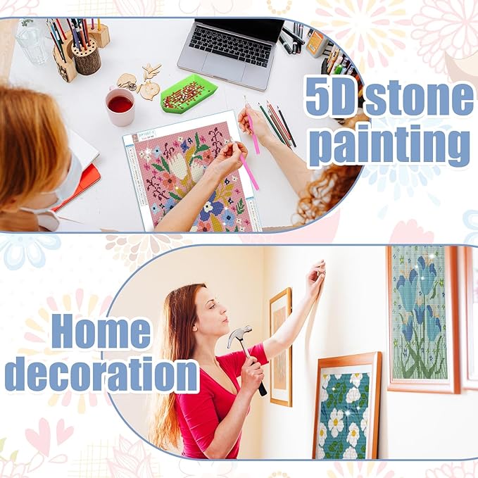🌸DIY Floral Diamond Painting Kit - Aesthetic Home Decor