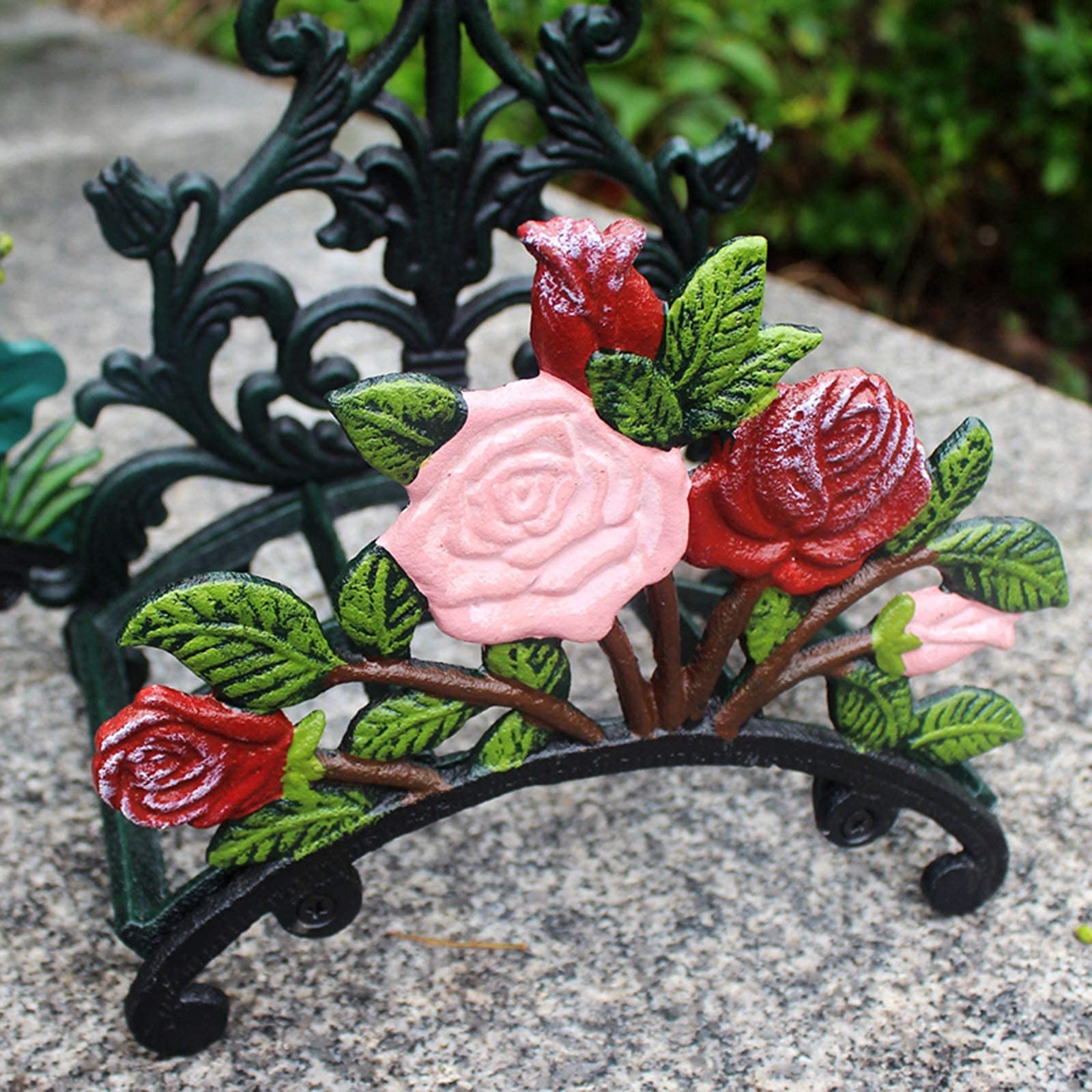 Tenedor de Manguera de Hierro Fundido de Servicio Pesado, jardín y Patio pollas Decorativas de Pared Manguito montado en la Pared Tubería de Agua de Butler Sostiene, Perchero, Percha, Decoraciones de