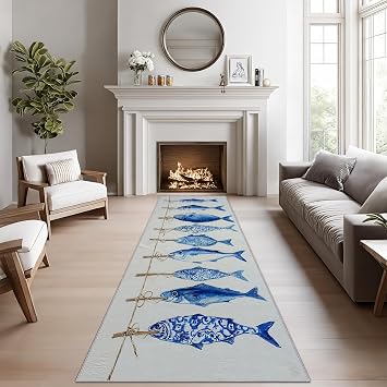Amazon.com: Aquailis Fish Runner Rug - 2x10 Runner Rug, Coastal Fishing ...