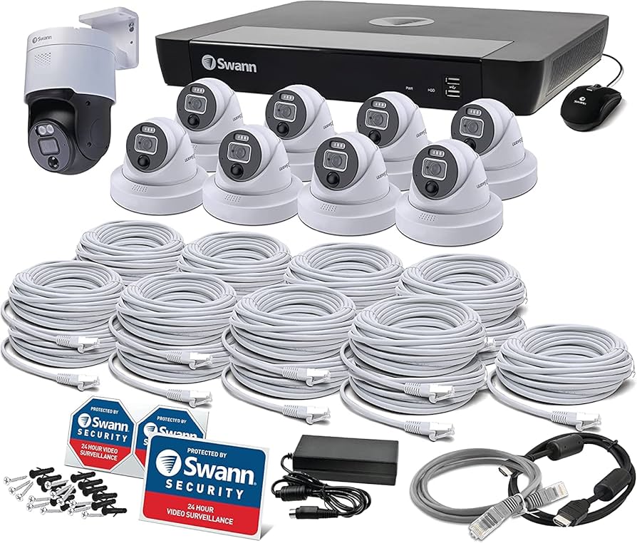 Swann 4台セット Swann（スワン）8CH 4K NVRシステム 2TB 4K ドーム カメラ 4台