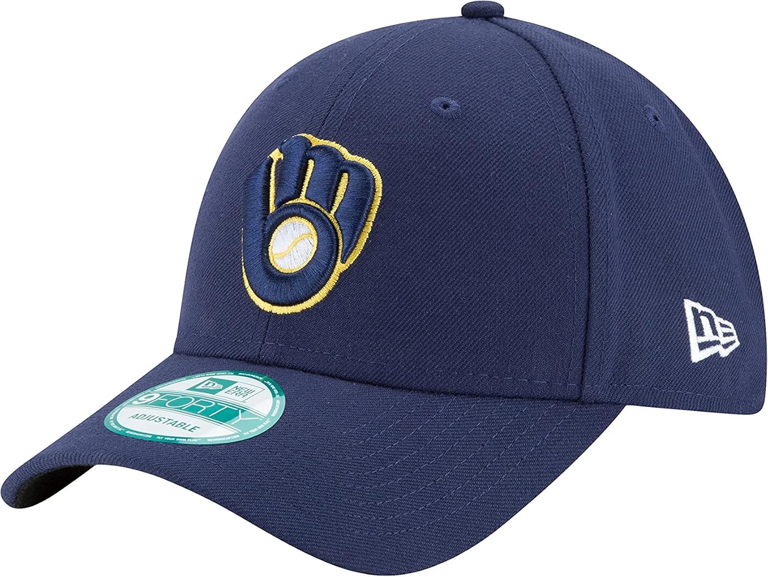 New Era MLB The League 9FORTY Adjustable Hat Cap One Size Fits All (Milwaukee Brewers Navy)