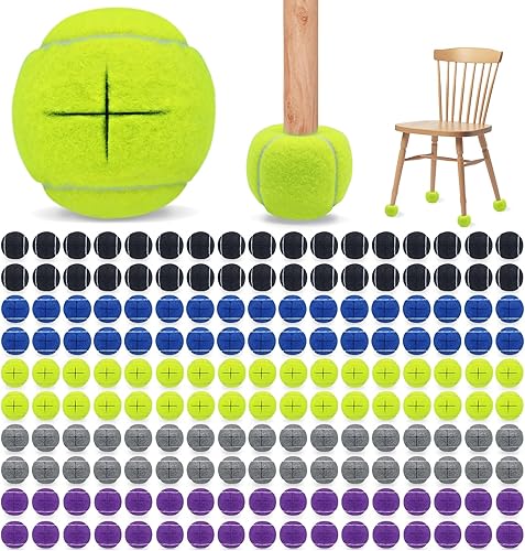 Miniatura 12 de Magicorange Paquete de 120 pelotas de tenis precortadas a granel para sillas, pelotas de tenis de 2.5 pulgadas, fundas para patas de sillas